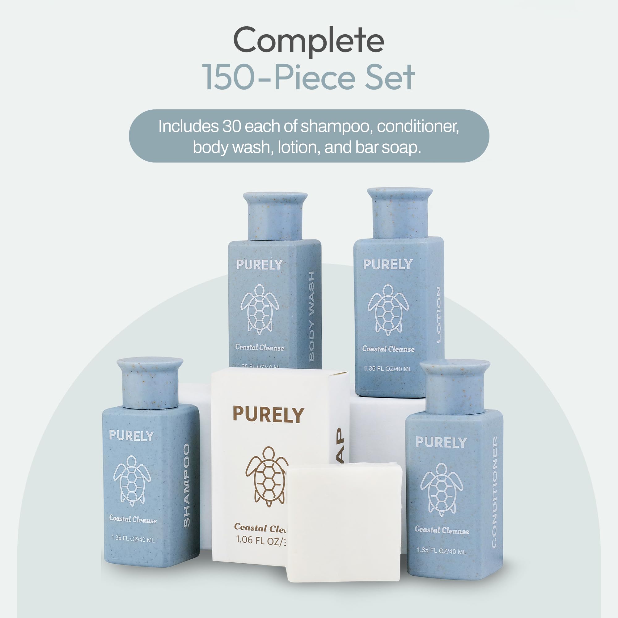 Shampoing mini Purely, bouteille compacte utile pour les séjours et kits d’accueil