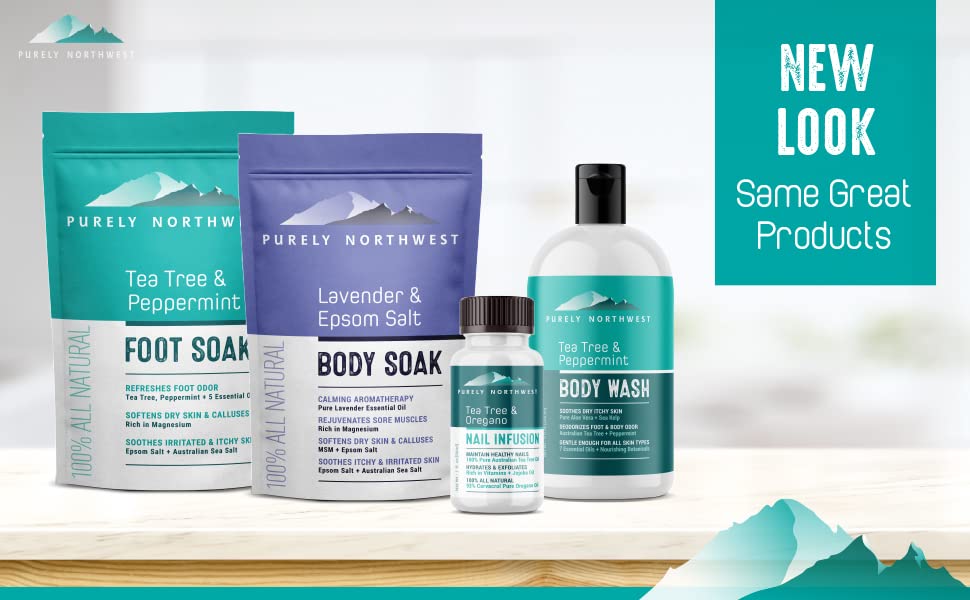 Purely Northwest Foot Care Packaging showcases premium, cruelty-free formulation.