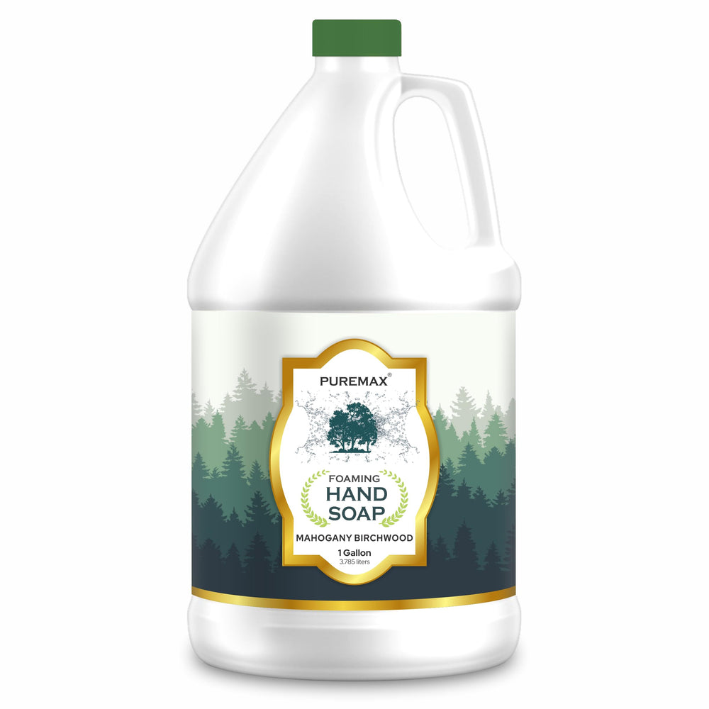 Puremax recharges savon mousse main acajou-bouleau: parfum léger et lavage agréable.