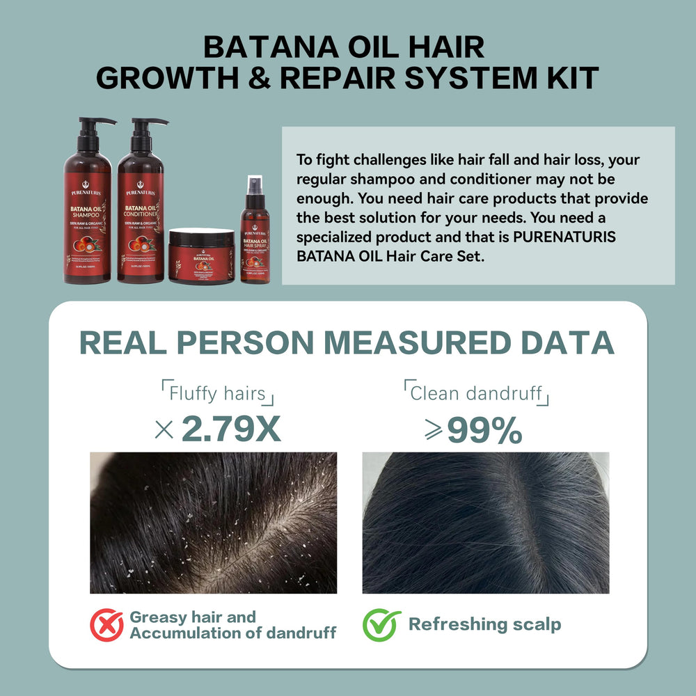 PureNaturis Spray Soin Batana: soin sans rinçage pour cheveux renforcés.