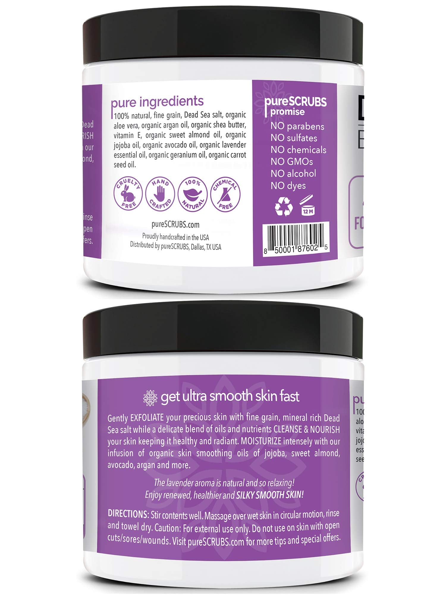 pureSCRUBS cuillère en bois pour doser facilement le gommage, hygiène assurée.