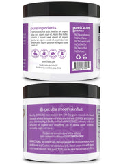 pureSCRUBS cuillère en bois pour doser facilement le gommage, hygiène assurée.