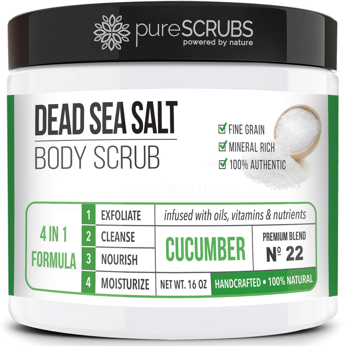 PureSCRUBS gommage corps concombre 16oz exfolie et adoucit la peau