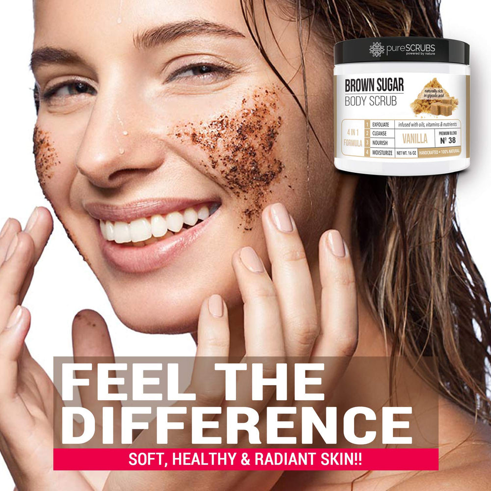 PureSCRUBS pot gommage vanille 16oz, cadeau idéal pour soin.