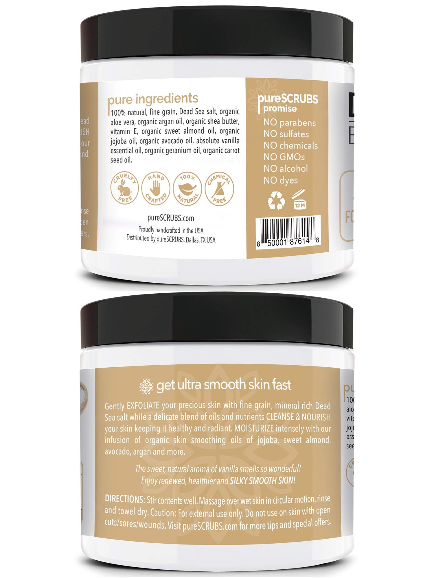 pureSCRUBS vanille cuillère en bois; dosage pratique du gommage