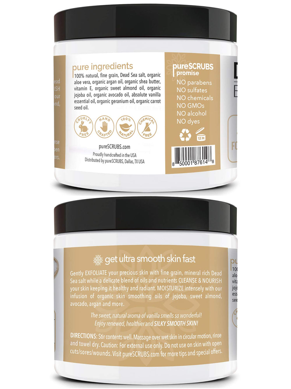 pureSCRUBS vanille cuillère en bois; dosage pratique du gommage