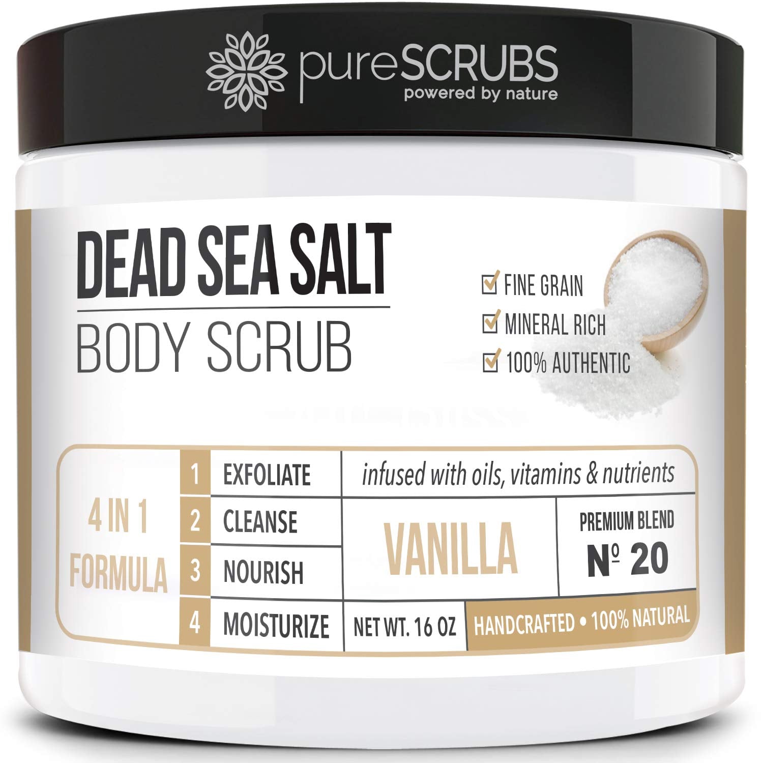 pureSCRUBS gommage vanille en bocal; exfoliation douce et parfum vanillé