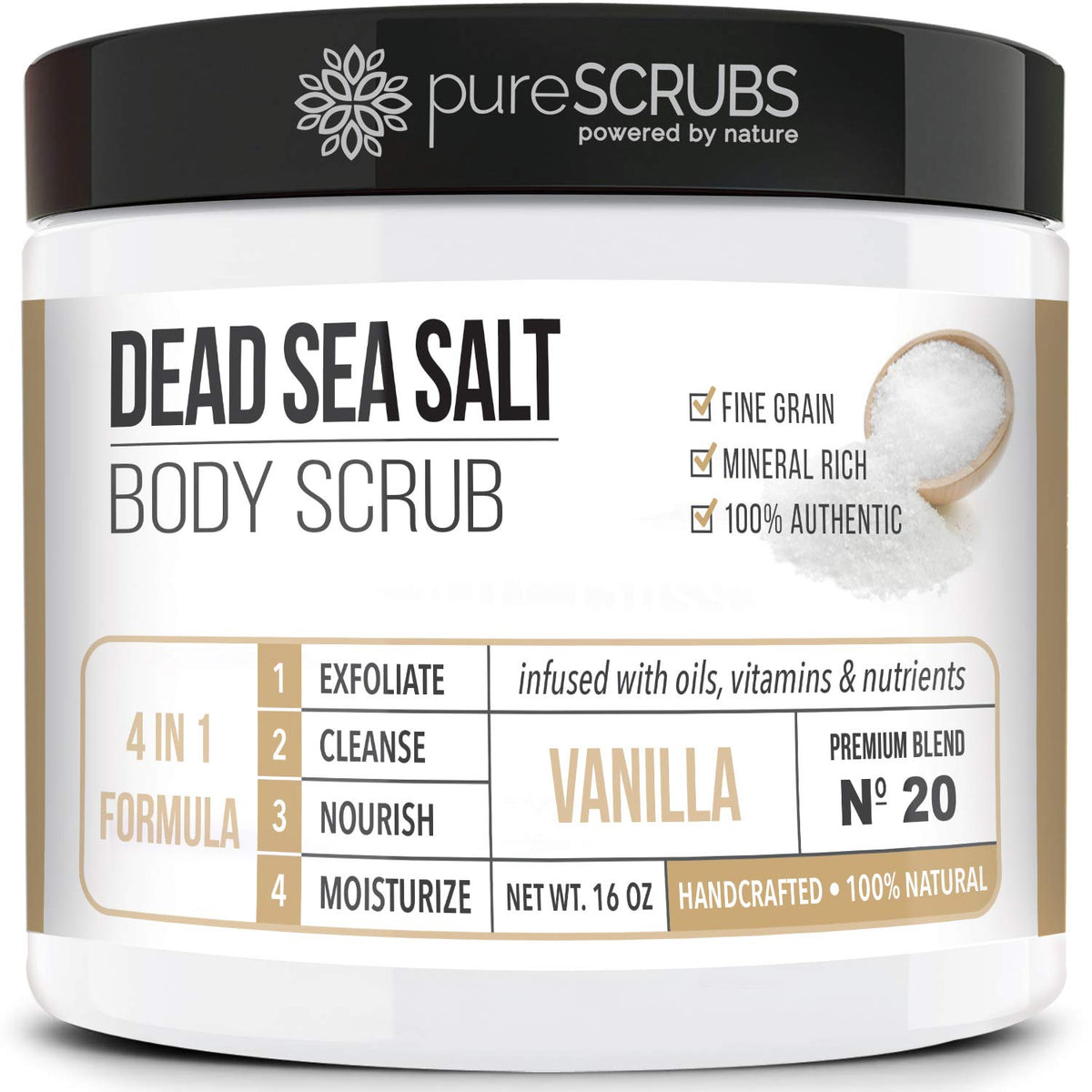 pureSCRUBS gommage vanille en bocal; exfoliation douce et parfum vanillé