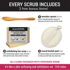 PureSCRUBS savon d’avoine au miel complète l’exfoliation.