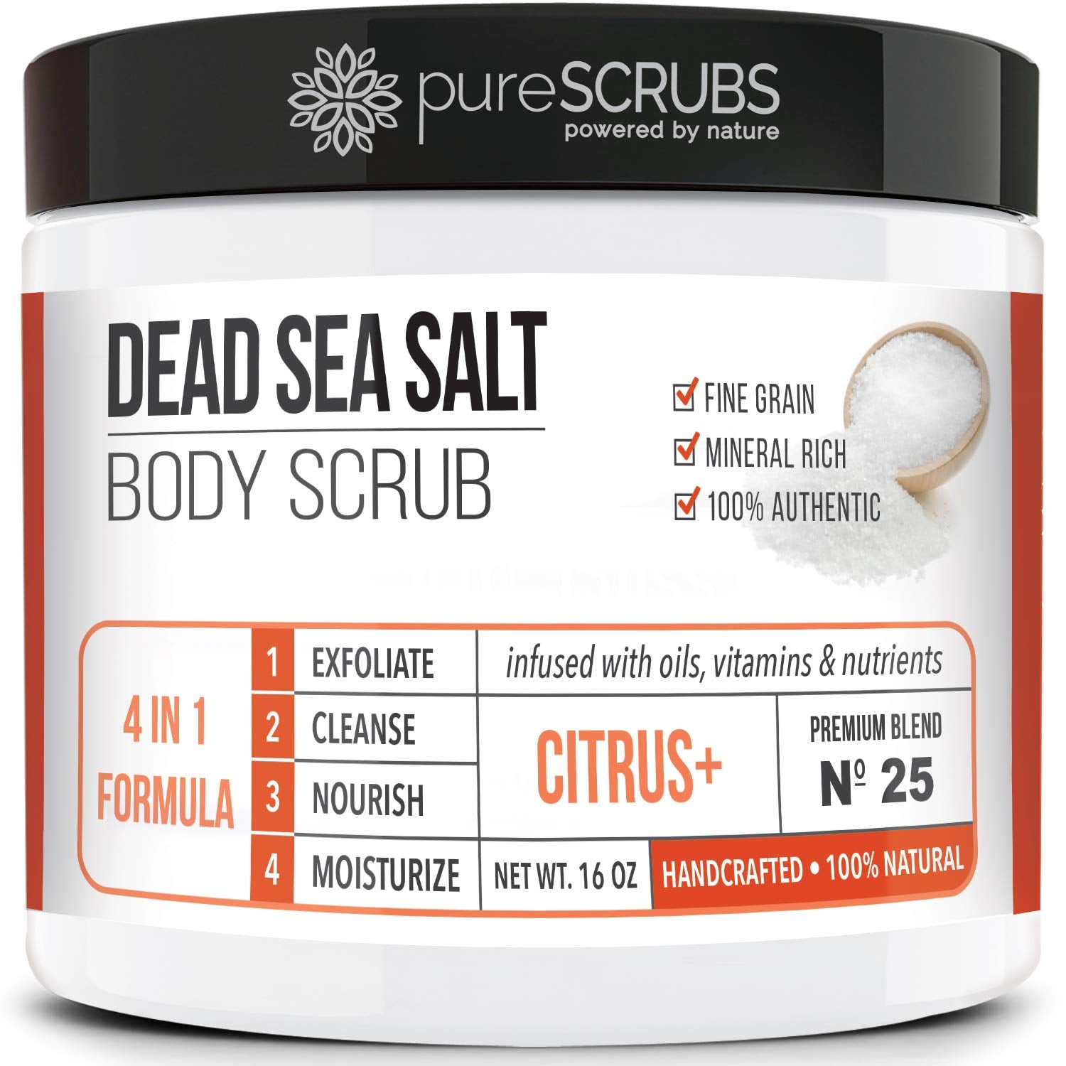 purescrubs scrub citron, bocal 16 oz pour peau plus lisse et lumineuse.