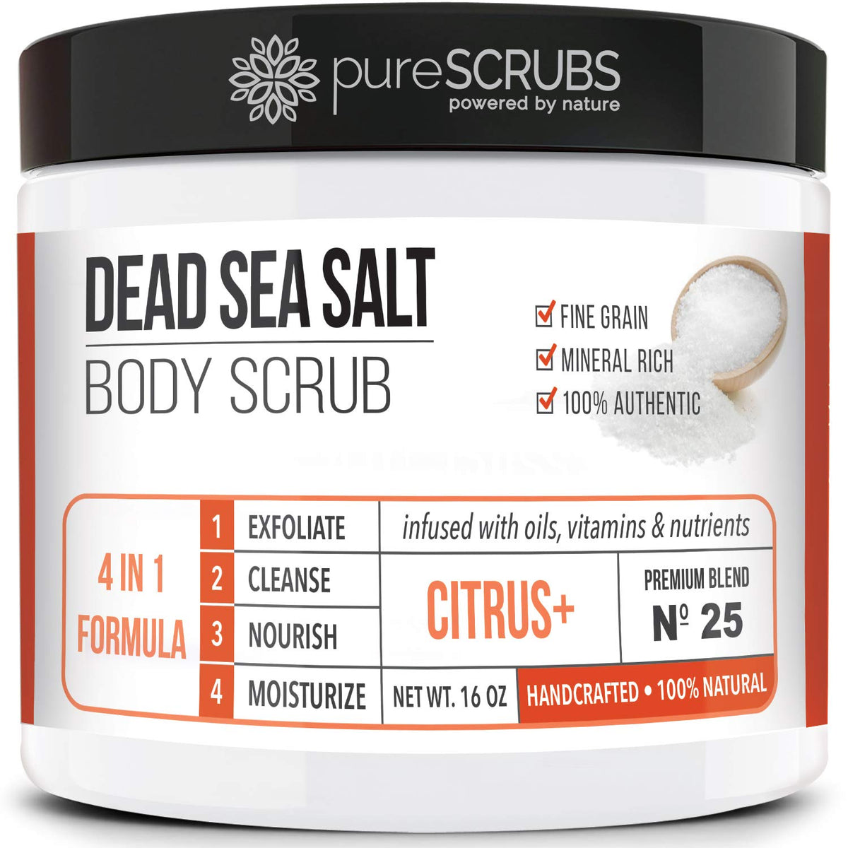 purescrubs scrub citron, bocal 16 oz pour peau plus lisse et lumineuse.
