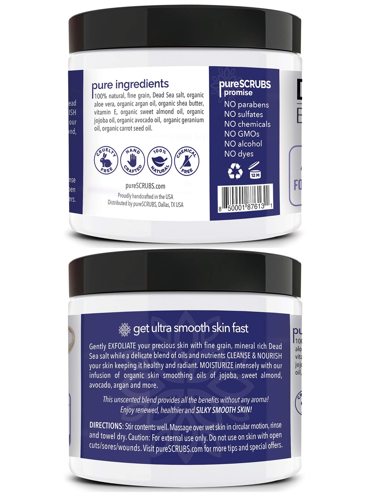 pureSCRUBS texture sable fin pour exfolier en douceur