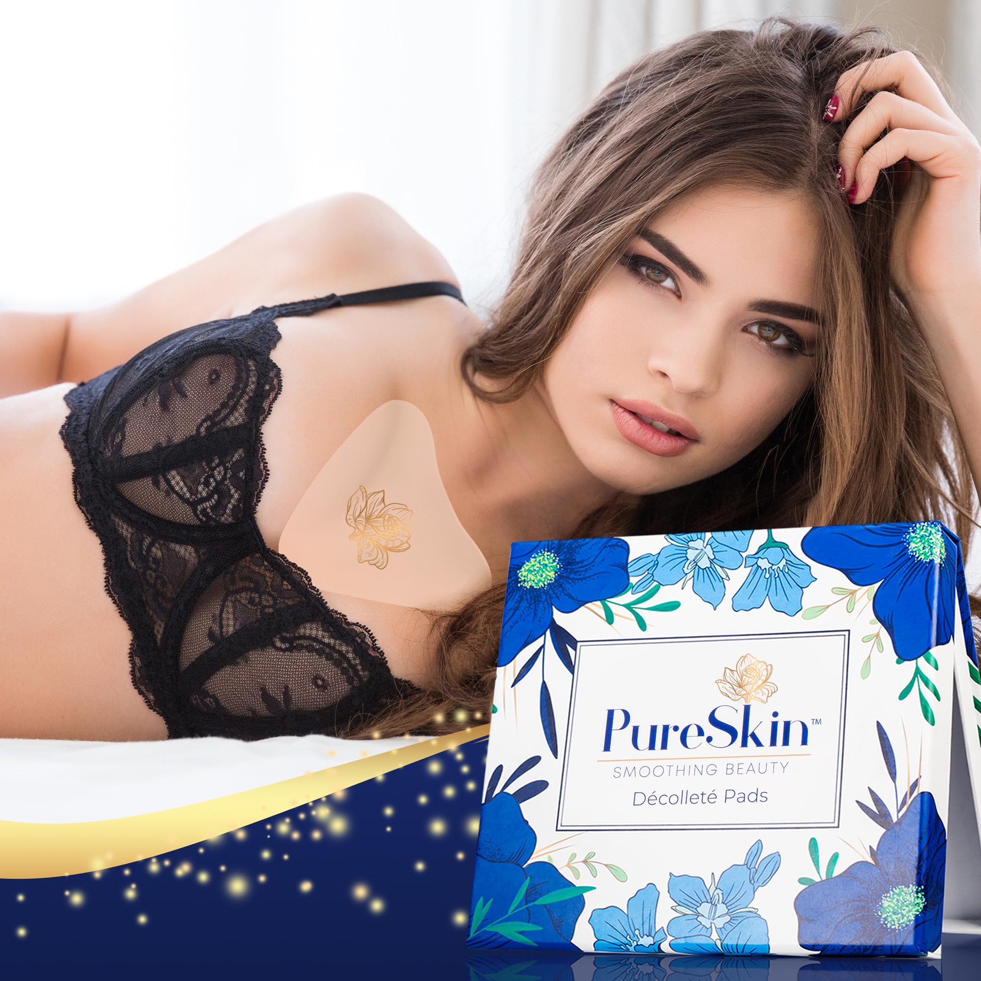 Coffret cadeau PureSkin pour coussinets décolleté, élégant et pratique.