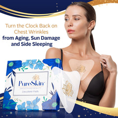 Patchs silicone PureSkin adhésifs nocturnes pour un décolleté plus lissé.