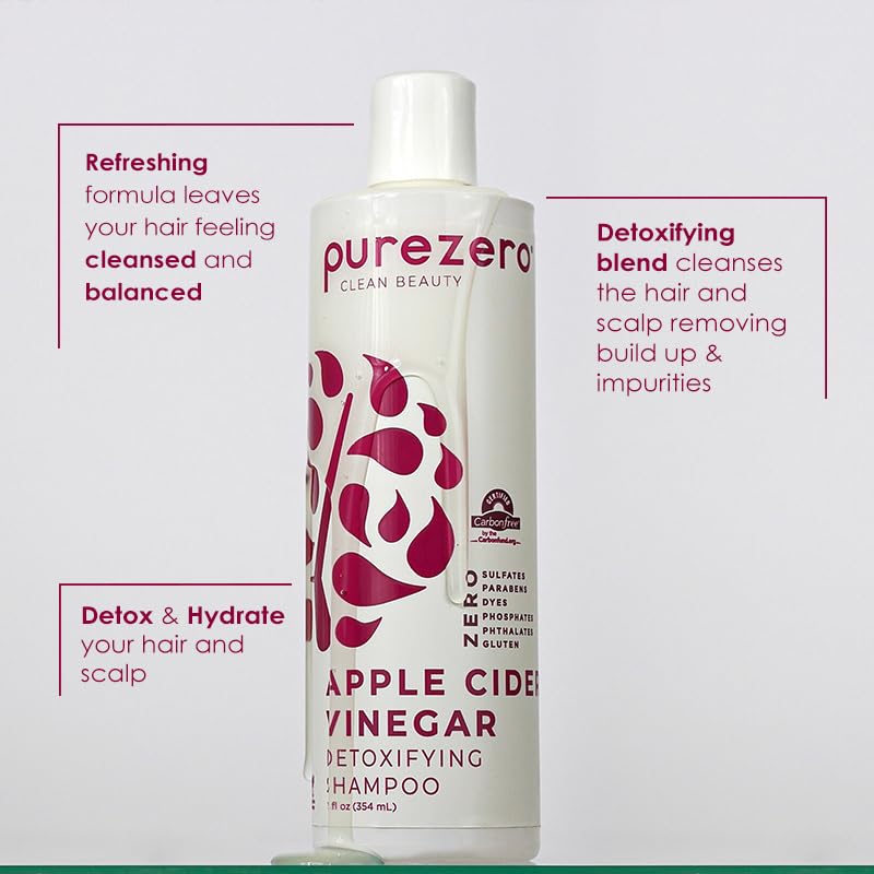Purezero bouteille-apres-shampooing-vinaigre-pomme, démêle en douceur et hydrate les longueurs.