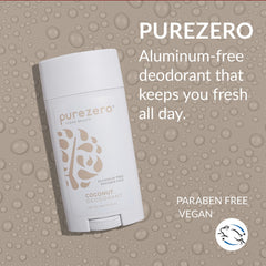 Purezero Déodorant Coco avec applicateur pour une application douce.