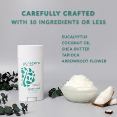 Purezero Déodorant Eucalyptus – texture crème légère et absorption rapide.
