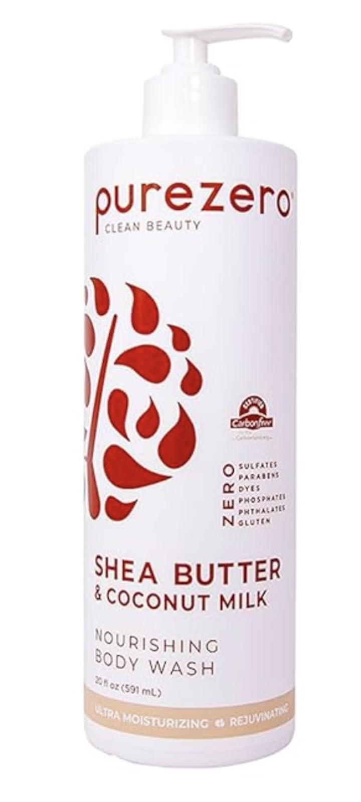Gel douche Purezero en bouteille avec hydratation durable