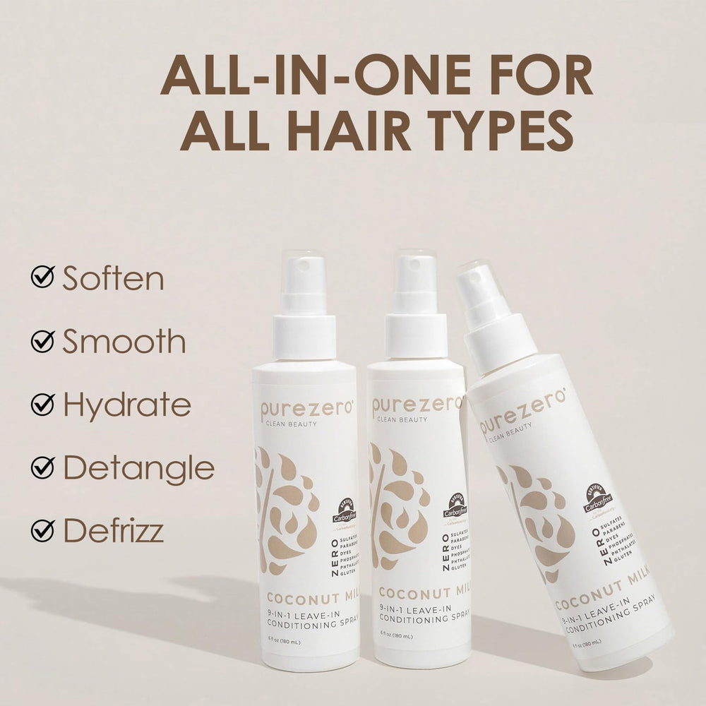 Purezero lait de coco, ingrédient nourrissant pour cheveux hydratés et doux.