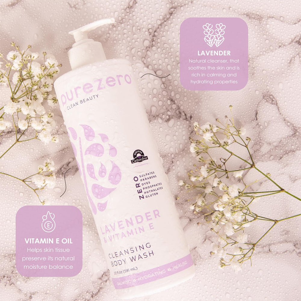 Purezero Lavande et Vitamine E, goutte d'huile essentielle pour une expérience apaisante.