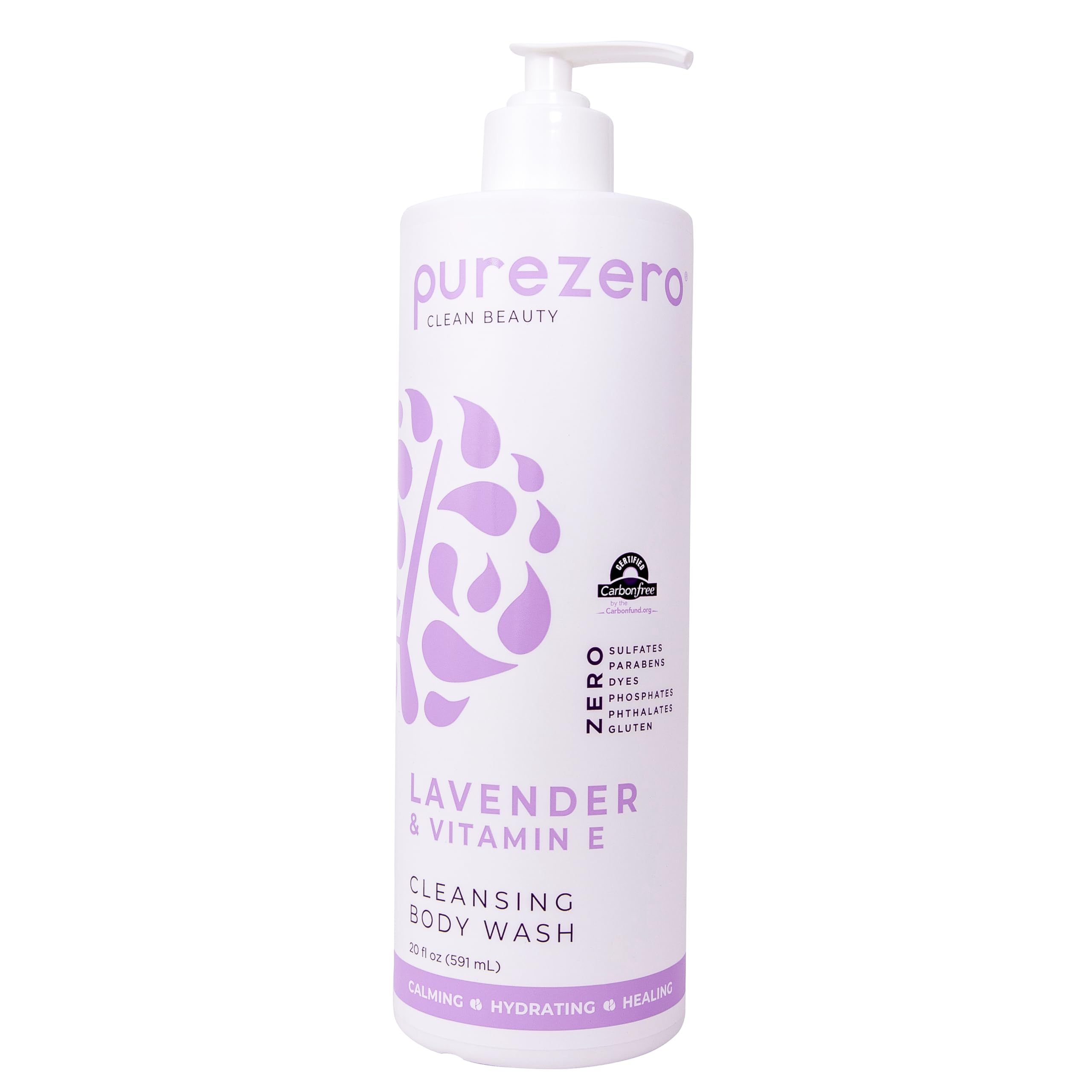 Purezero Lavande et Vitamine E, bouteille prête à nettoyer en douceur et hydrater la peau.