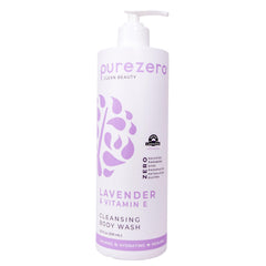 Purezero Lavande et Vitamine E, bouteille prête à nettoyer en douceur et hydrater la peau.
