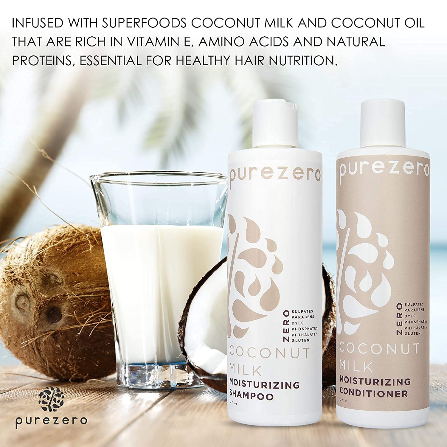 Sans sulfates, Purezero respecte cuir chevelu sensible et cheveux délicats.