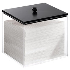 Puricon boîte acrylique pour essuie-visage transparente, accès rapide et hygiénique.