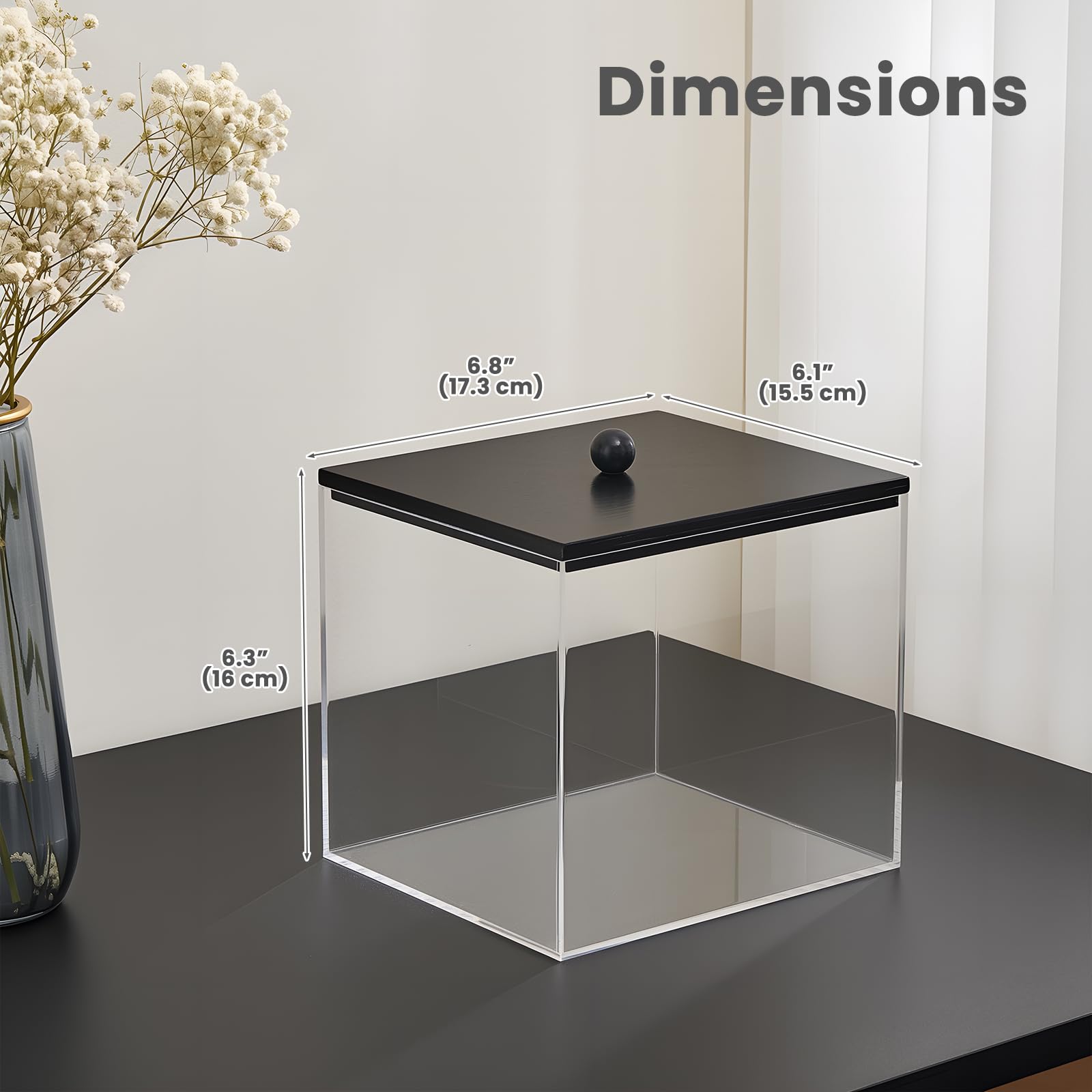 Puricon boîte acrylique essuie-visage usage domestique, rangement propre et accessible.