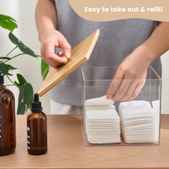 Puricon boîte transparente pour lingettes visage – surveillance facile.