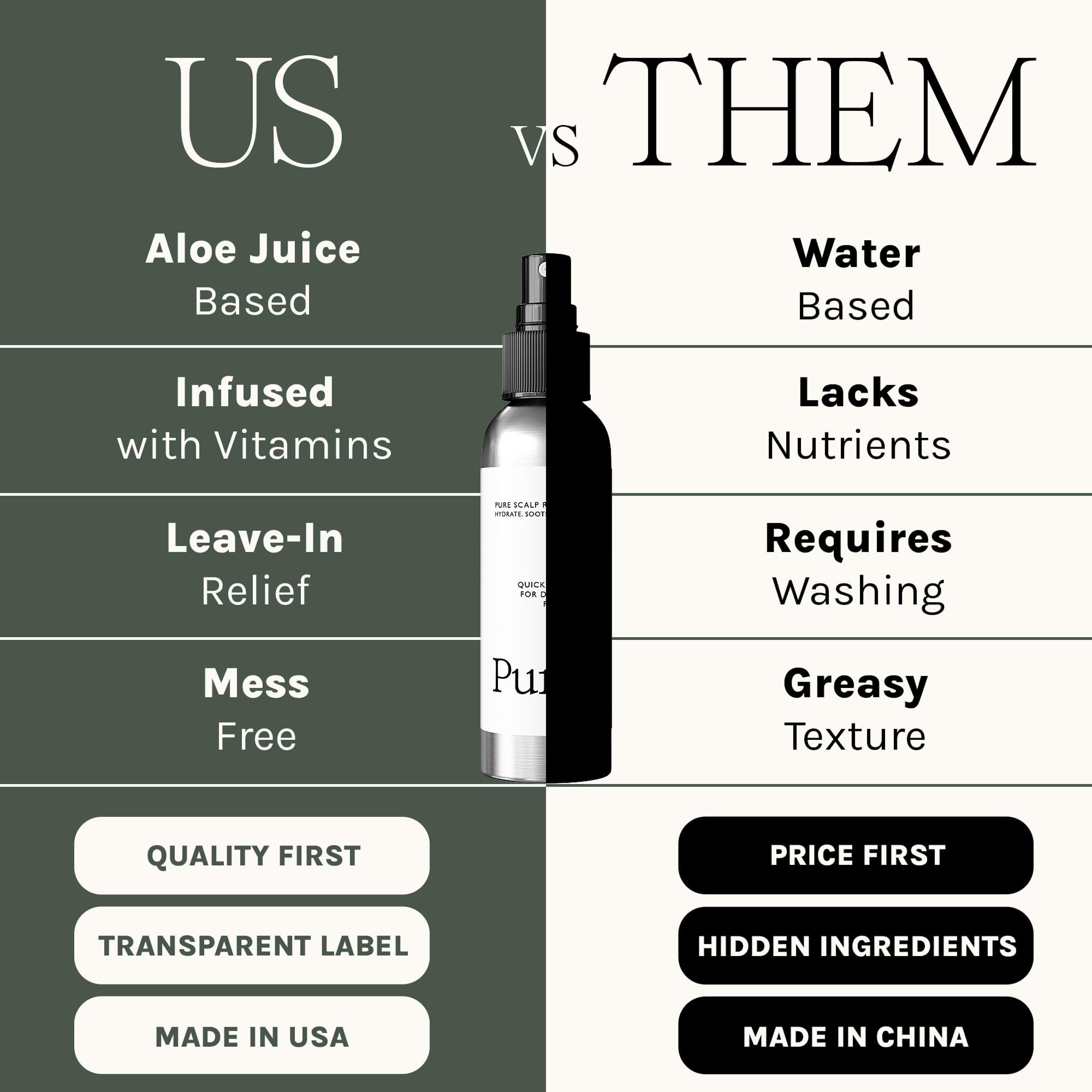 Purist brume capillaire, usage quotidien facile pour cuir chevelu apaisé.