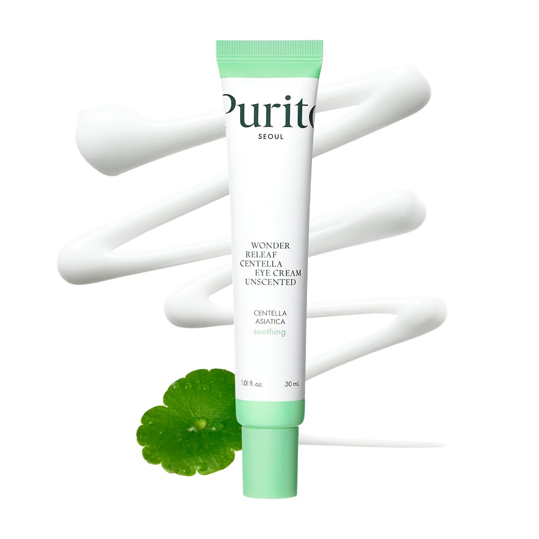 PURITO Centella Eye Cream – tube et emballage, soin doux pour le contour des yeux.