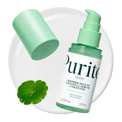 PURITO Centella Sans Parfum – sérum en bouteille, soin apaisant pour peau sensible.
