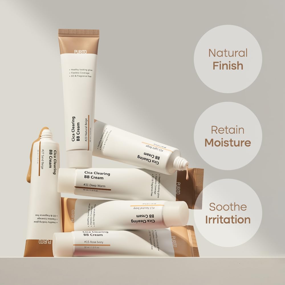 PURITO Cica Clearing BB Cream – texture légère idéale pour un maquillage quotidien.