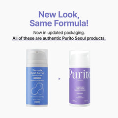 Texture crémeuse PURITO ceramide lumineuse prête à être appliquée sur le visage