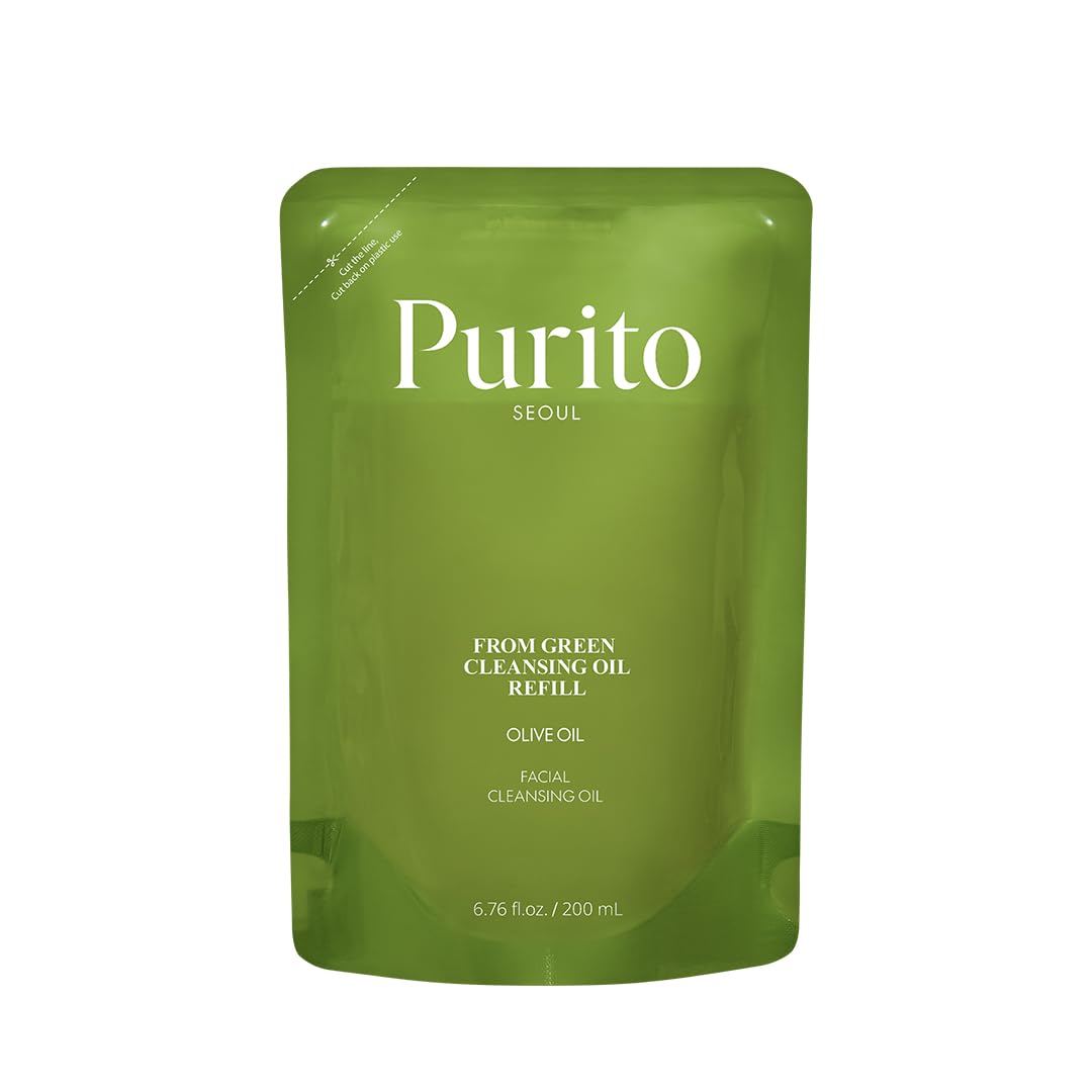 PURITO démaquillant huile – bouteille remplissage écologique pour routine zéro déchet.