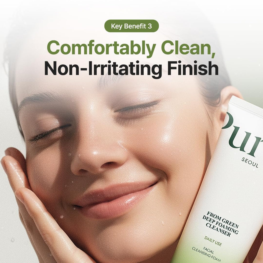 Purito From Green Deep Foaming Cleanser : formule végétale respectueuse, sans cruauté animale.