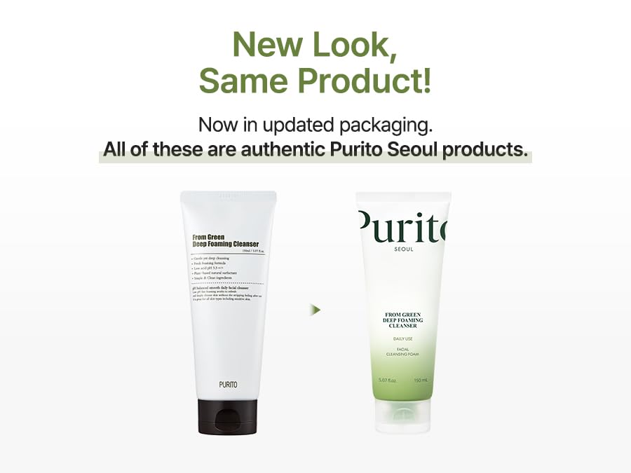 Purito From Green Deep Foaming Cleanser : texture-mousse dense qui laisse la peau fraîche.