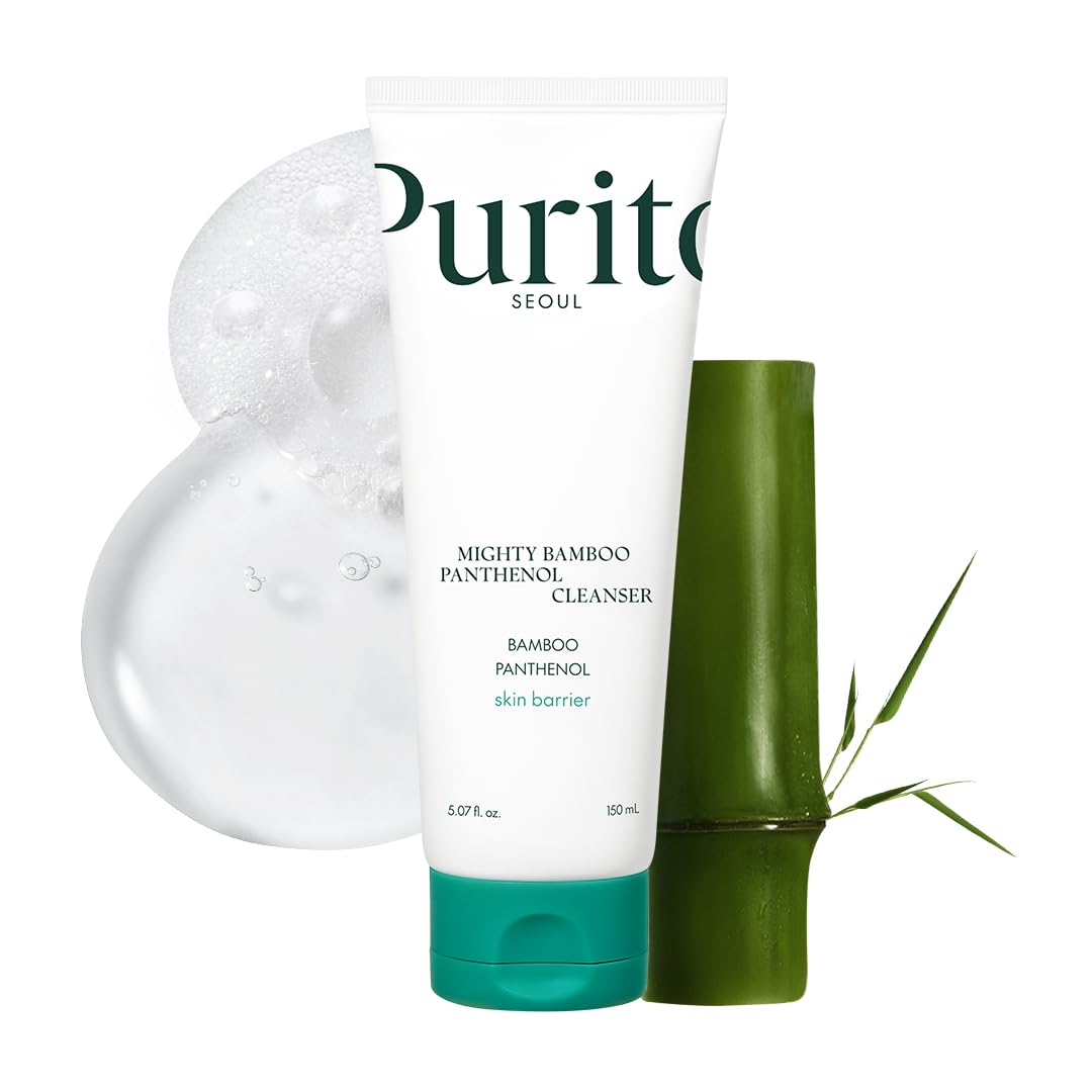 Purito Mighty Bamboo Panthenol Cleanser — bouteille, lavage doux qui respecte la barrière et apporte de la fraîcheur.