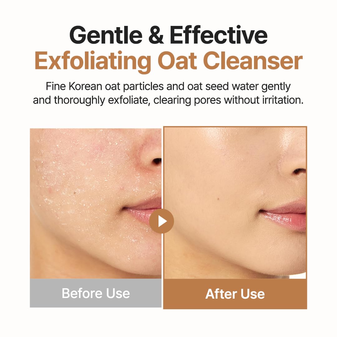 Purito nettoyant quotidien avoine hydratant texture-masque pour peau nette et apaisée.
