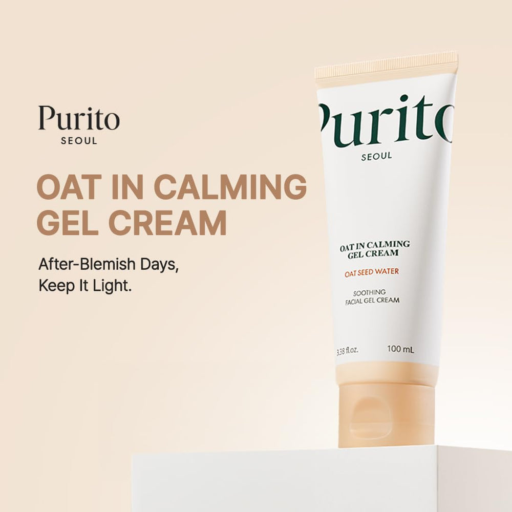 Purito Gel-Crème à l’avoine — texture légère et absorption rapide.