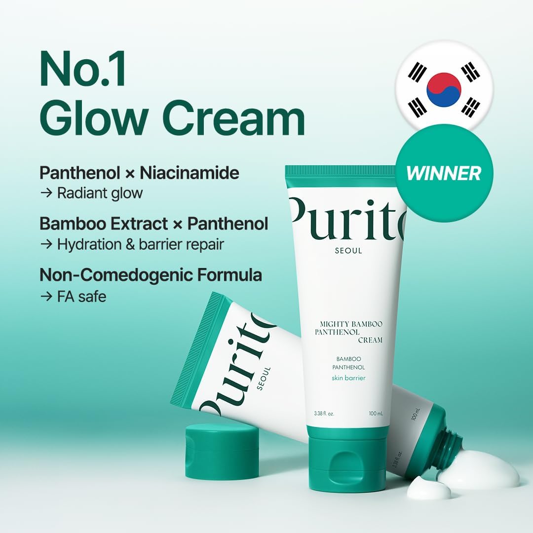 PURITO Panthenol 10% Post-Acné Cream — étiquette claire et informative