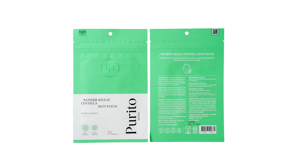 Patch PURITO Seoul Wonder Releaf Centella – usage quotidien discret