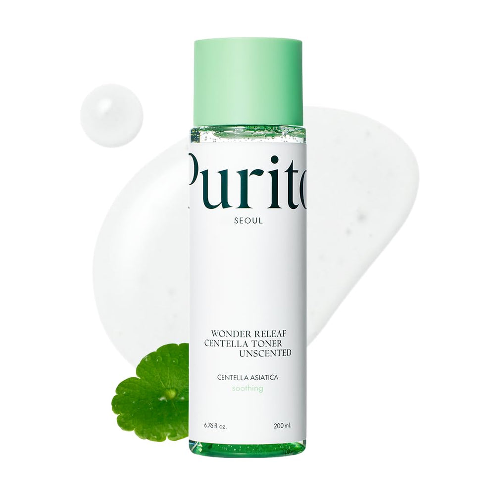 Purito Seoul Wonder Releaf Toner : bouteille inodore prête pour une routine tonifiante et apaisante.