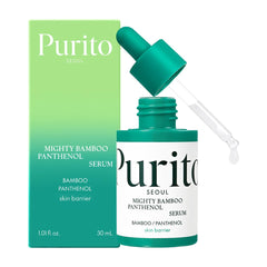 Purito sérum Panthénol Bambou : bouteille élégante prête à hydrater profondément.