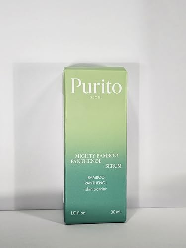 Purito sérum Panthénol Bambou goutte, application douce sur le visage.