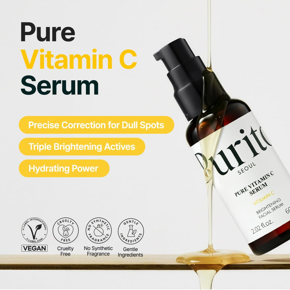 Purito sérum vitamine C – concentration acide ascorbique, améliore la texture de la peau
