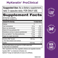 MyKeratin ProClinical – Capsules faciles à avaler pour cheveux forts et éclatants.