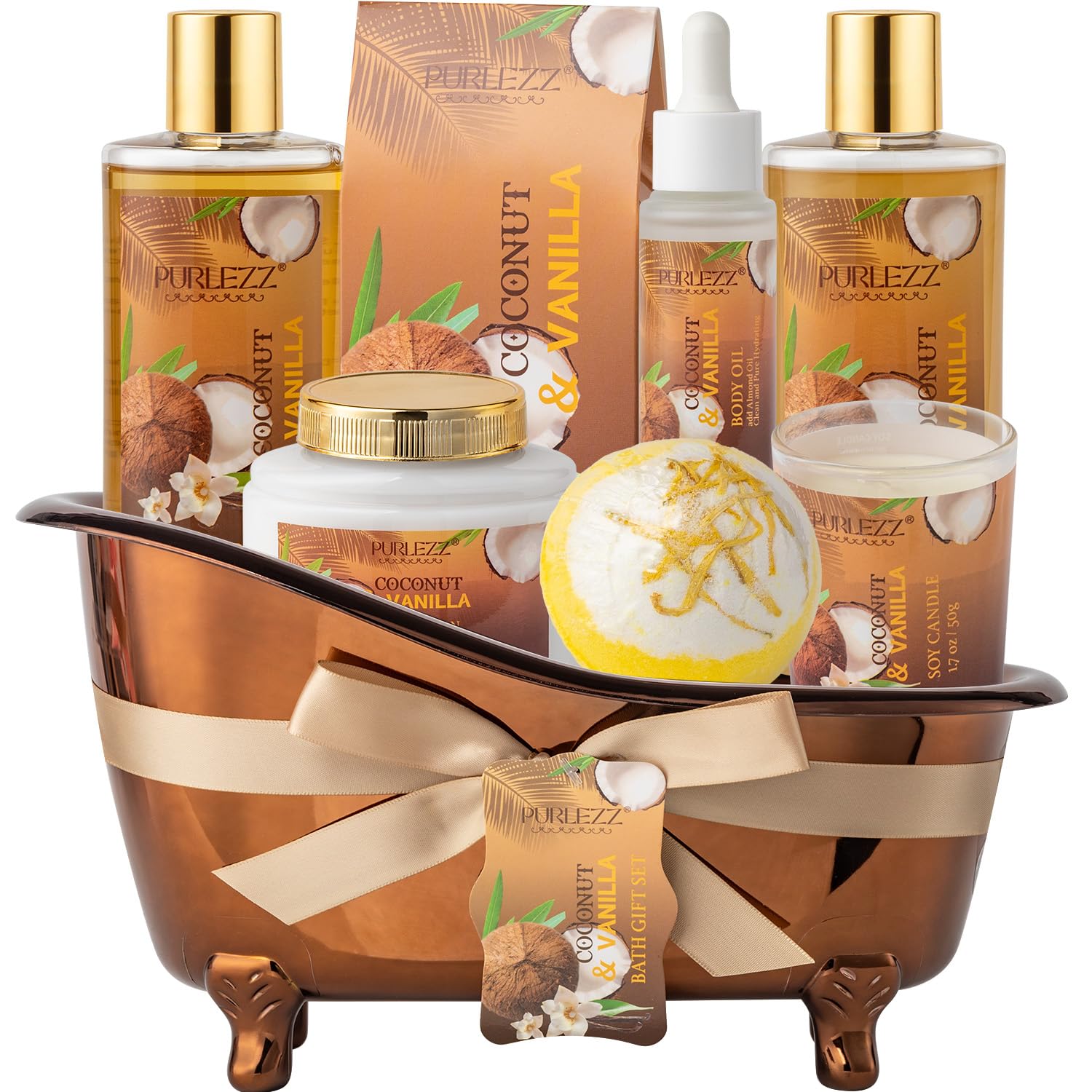 Purlezz panier spa coco vanille: expérience spa à domicile luxueuse pour elle.