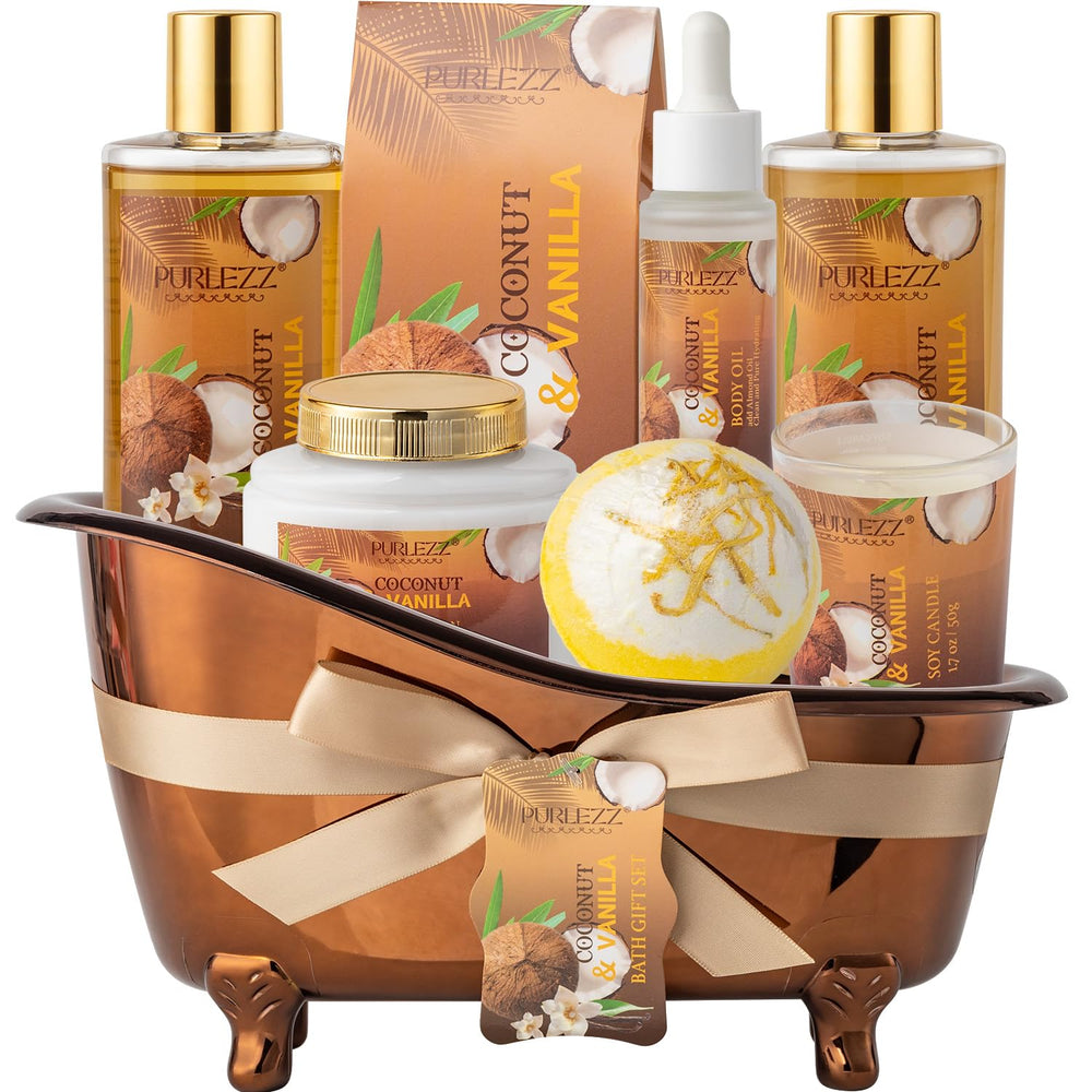 Purlezz panier spa coco vanille: expérience spa à domicile luxueuse pour elle.